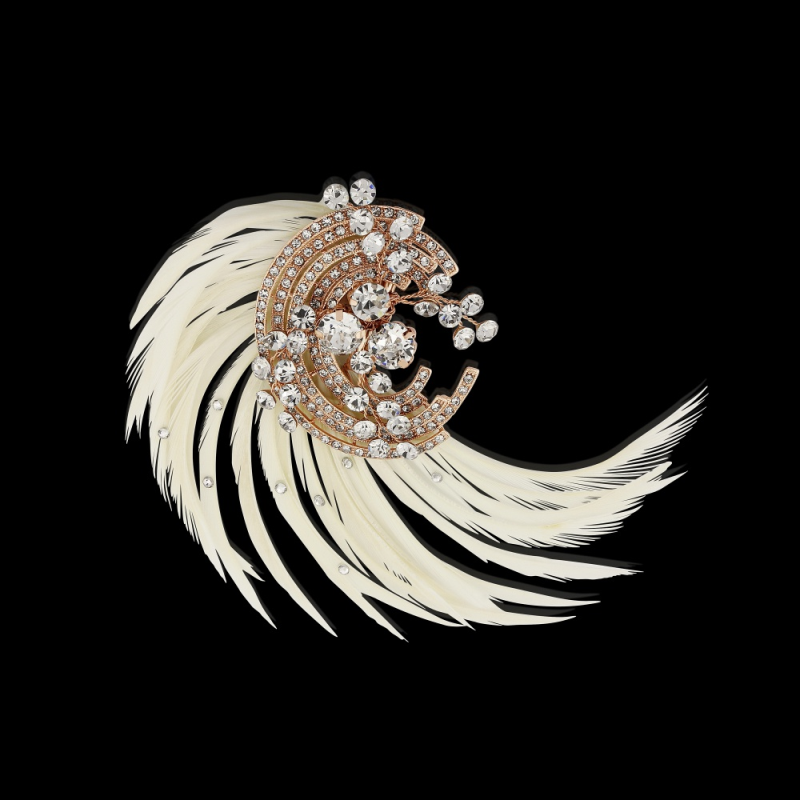 ADORIA LUXE FEATHER HEADPIECE - SASSBHP-14 (ROSE GOLD)