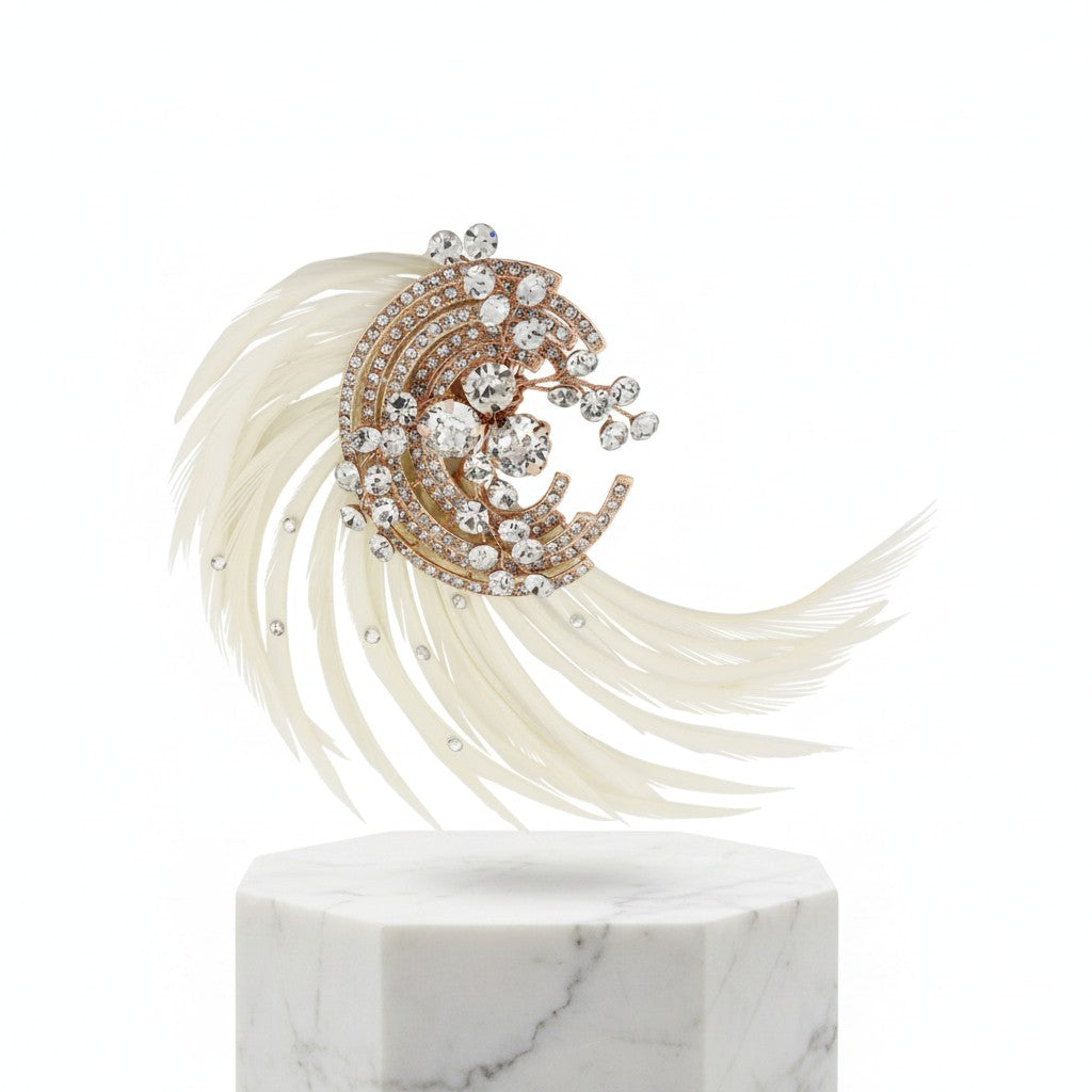 ADORIA LUXE FEATHER HEADPIECE - SASSBHP-14 (ROSE GOLD)