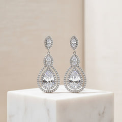 CUBIC ZIRCONIA COLLECTION - CRYSTAL TREASURE EARRINGS - CZER430