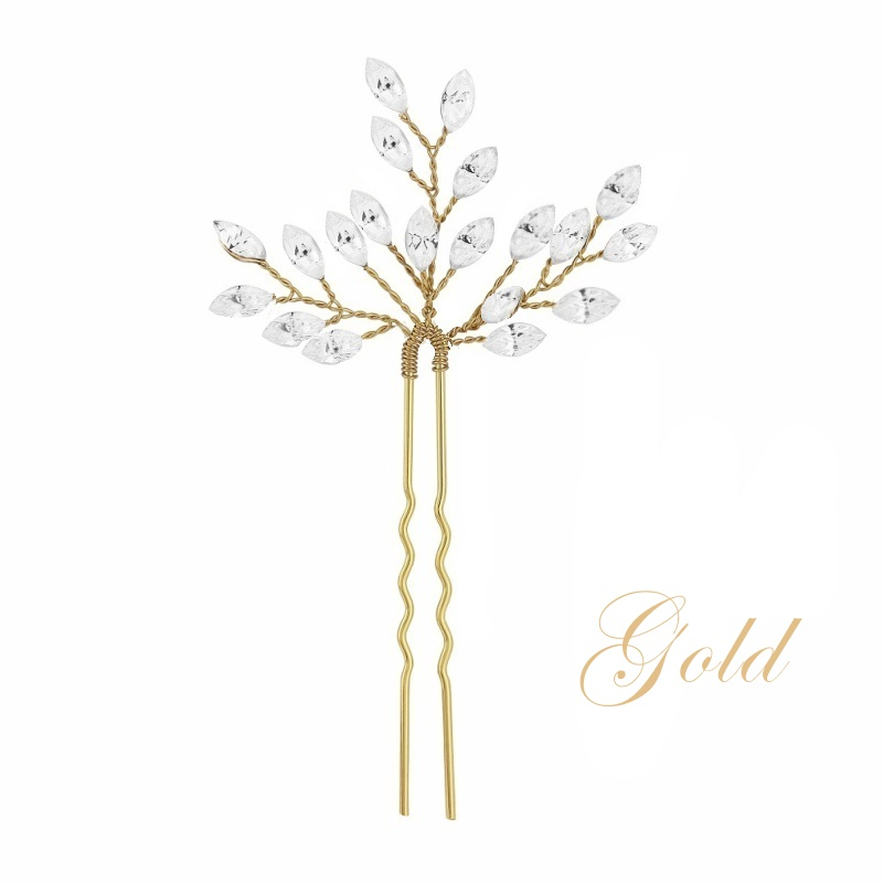 ATHENA COLLECTION - CRYSTAL CHIC HAIR PIN - PIN27 Gold