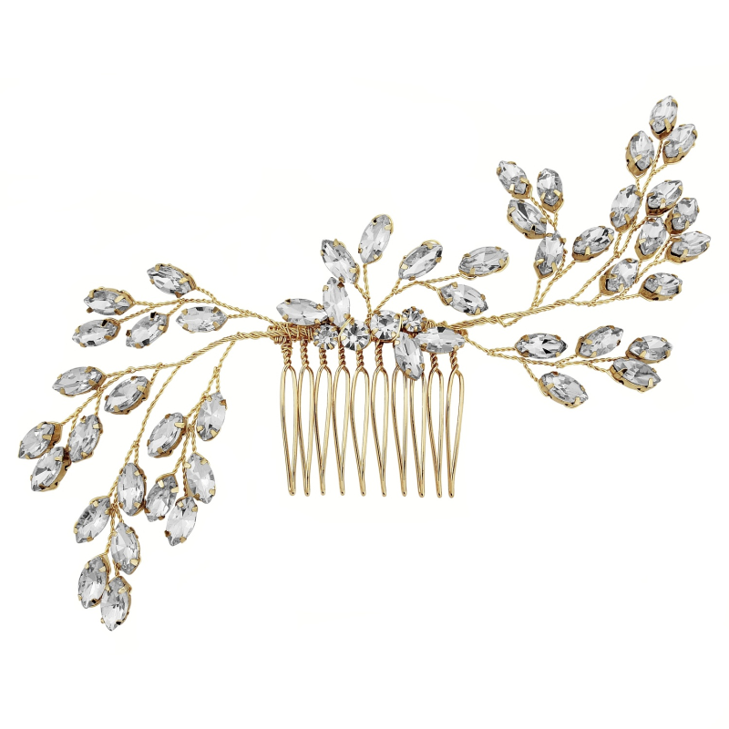 ATHENA COLLECTION - GOLD ELEGANCE HAIRCOMB - (HC155)