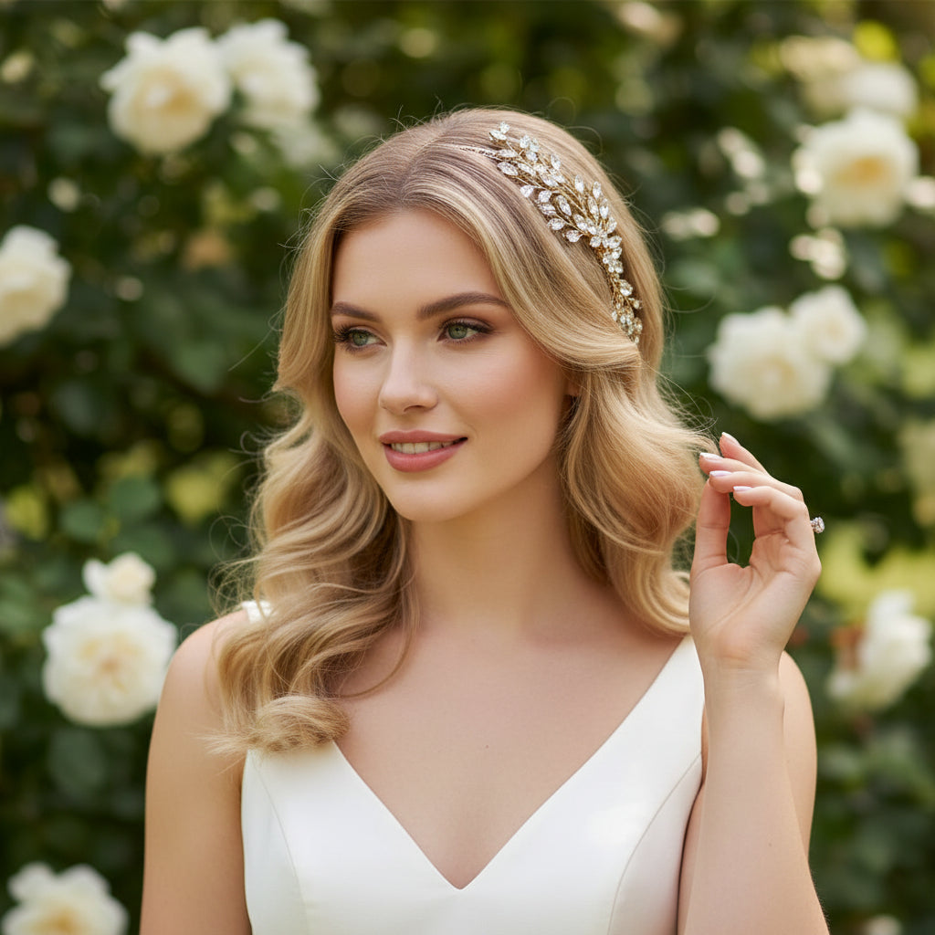 ATHENA COLLECTION - GOLD ELEGANCE HAIRCOMB - (HC155)