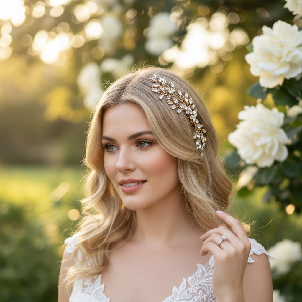 ATHENA COLLECTION - GOLD ELEGANCE HAIRCOMB - (HC155)