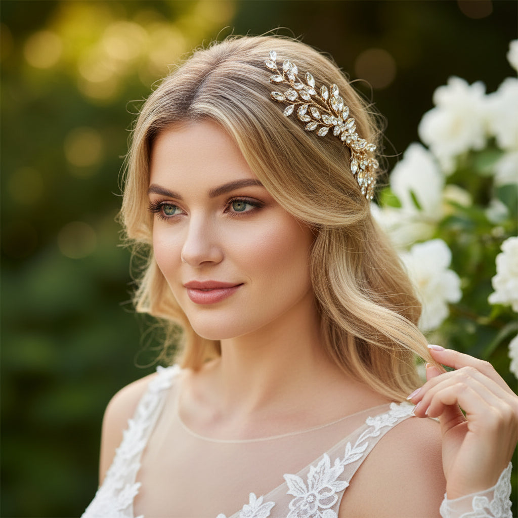 ATHENA COLLECTION - GOLD ELEGANCE HAIRCOMB - (HC155)