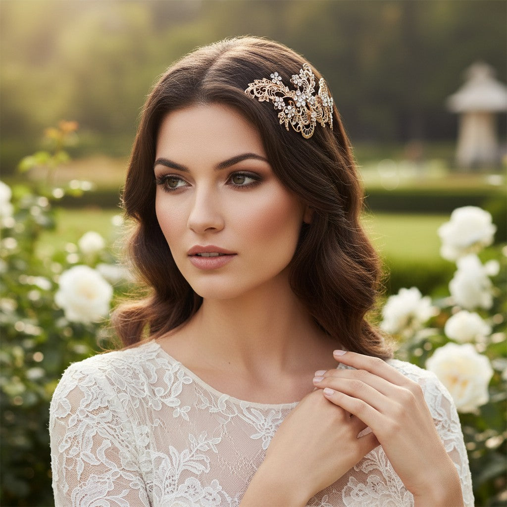 SASSB COLLECTION - LIZA EXQUISITE HAIRCOMB - HC32- 14 GOLD