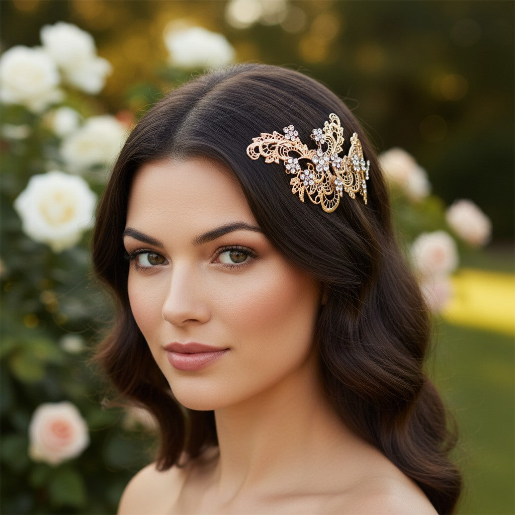 SASSB COLLECTION - LIZA EXQUISITE HAIRCOMB - HC32- 14 GOLD