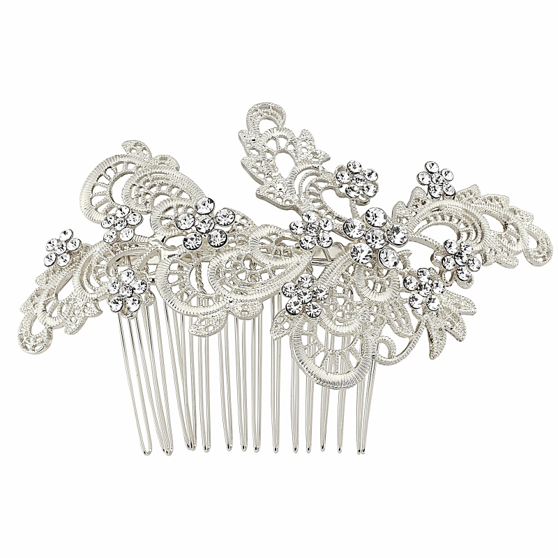 SASSB COLLECTION - LIZA EXQUISITE HAIRCOMB  HC32-SILVER