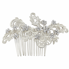 SASSB COLLECTION - LIZA EXQUISITE HAIRCOMB  HC32-SILVER