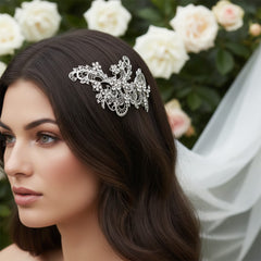SASSB COLLECTION - LIZA EXQUISITE HAIRCOMB  HC32-SILVER