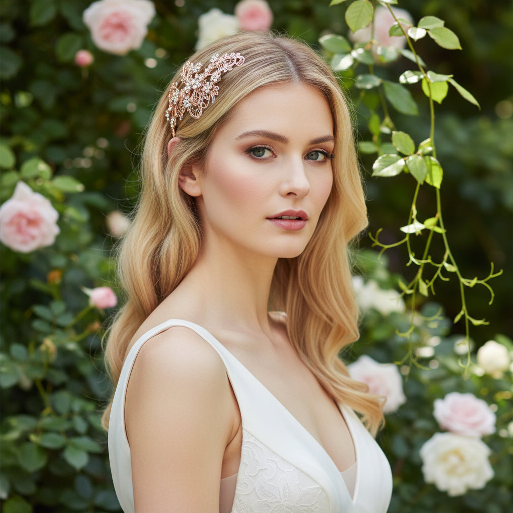 SASSB COLLECTION - LIZA EXQUISITE HAIRCOMB  HC32- ROSE GOLD