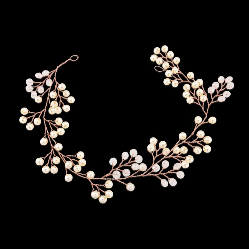 ATHENA COLLECTION - MINI PEARL EMBELLISHED HAIRVINE - (HP139) ROSE GOLD