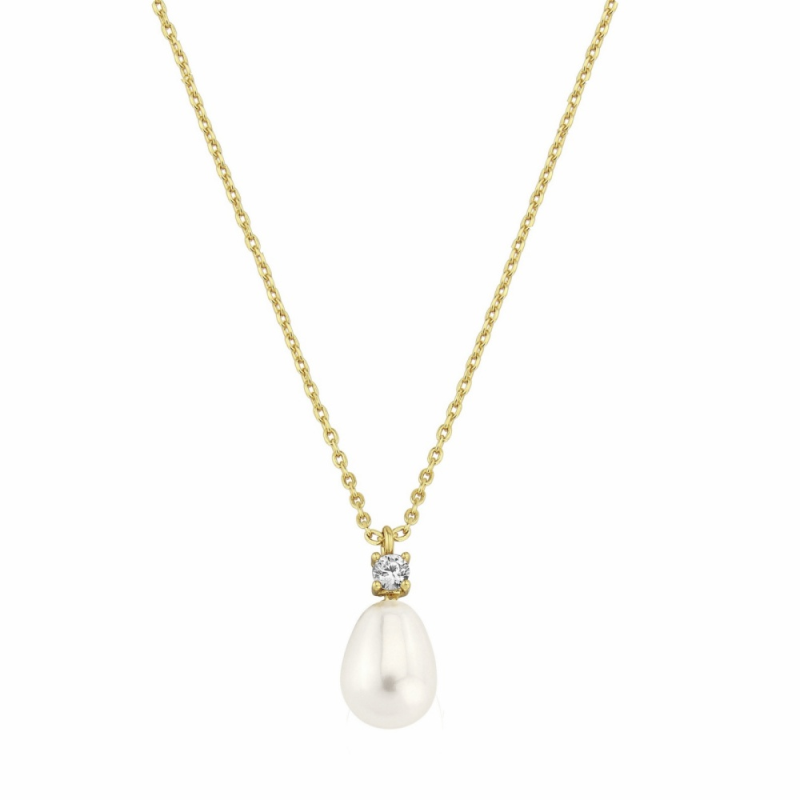 CUBIC ZIRCONIA COLLECTION - VINTAGE HEIRLOOM NECKLACE - CZNK72 GOLD