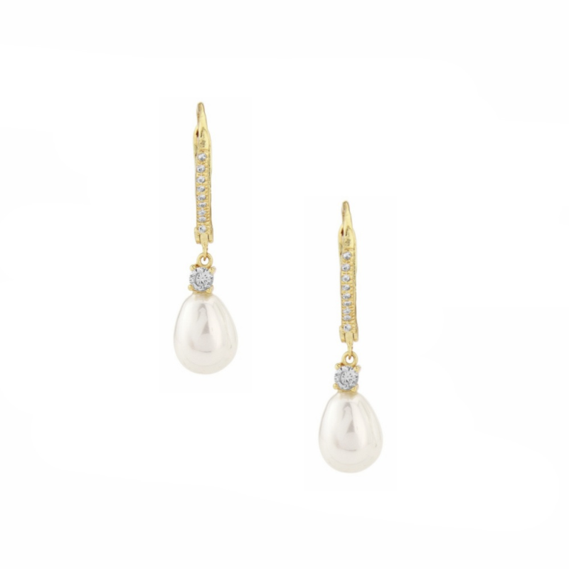 CUBIC ZIRCONIA COLLECTION - VINTAGE HEIRLOOM EARRINGS - CZER424 GOLD