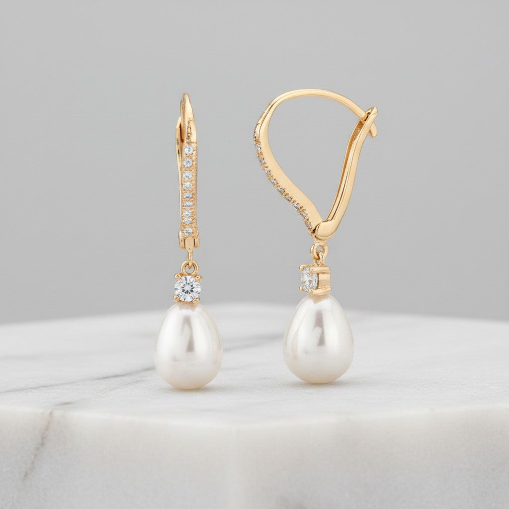 CUBIC ZIRCONIA COLLECTION - VINTAGE HEIRLOOM EARRINGS - CZER424 GOLD