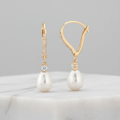 CUBIC ZIRCONIA COLLECTION - VINTAGE HEIRLOOM EARRINGS - CZER424 GOLD