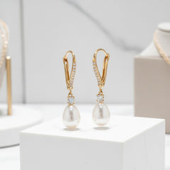 CUBIC ZIRCONIA COLLECTION - VINTAGE HEIRLOOM EARRINGS - CZER424 GOLD
