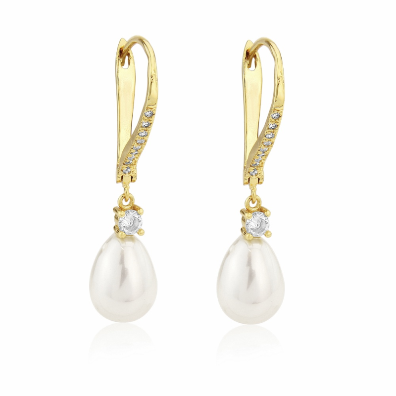 CUBIC ZIRCONIA COLLECTION - VINTAGE HEIRLOOM EARRINGS - CZER424 GOLD
