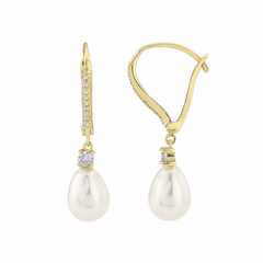 CUBIC ZIRCONIA COLLECTION - VINTAGE HEIRLOOM EARRINGS - CZER424 GOLD