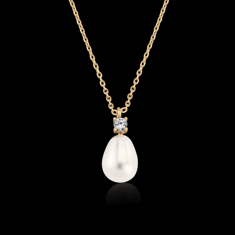 CUBIC ZIRCONIA COLLECTION - VINTAGE HEIRLOOM NECKLACE - CZNK72 ROSE GOLD