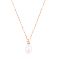 CUBIC ZIRCONIA COLLECTION - VINTAGE HEIRLOOM NECKLACE - CZNK72 ROSE GOLD