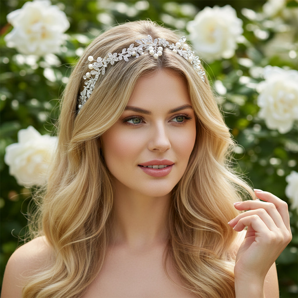 ATHENA COLLECTION - CRYSTAL STARLET HAIRVINE- HP142 SILVER