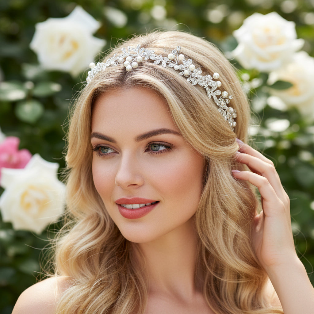 ATHENA COLLECTION - CRYSTAL STARLET HAIRVINE- HP142 SILVER