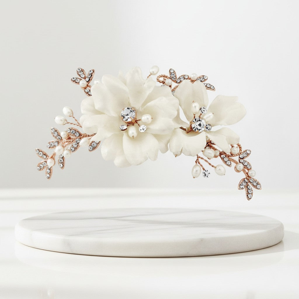 SASSB COLLECTION - FAYE VINTAGE ROSE HEADPIECE-HC34 - ROSE GOLD