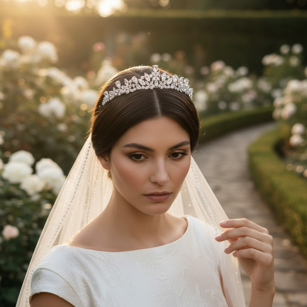 CUBIC ZIRCONIA COLLECTION - DIAMOND TREASURE TIARA AHB-8