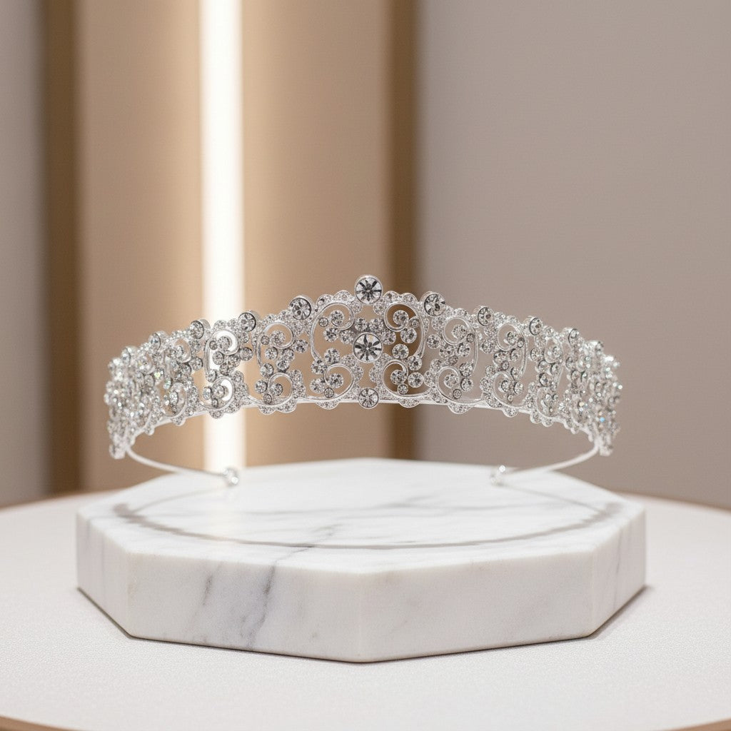 SASSB COLLECTION - CHRISTABEL LUXE TIARA 17 - SILVER