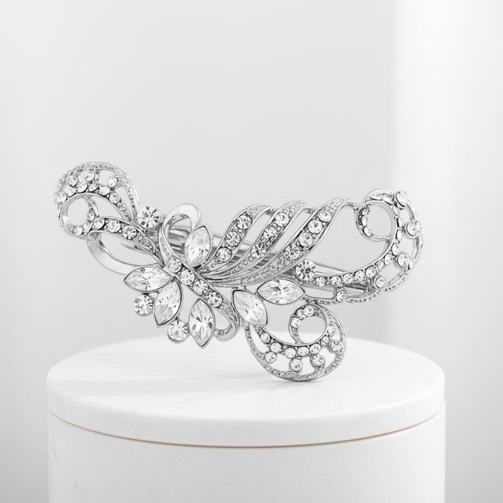 SASSB COLLECTION - ENCHANTING BEAUTY HAIR CLIP - HC37-SILVER