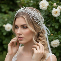 SASSB COLLECTION -  BEJEWELLED HEADPIECE -HP 1- SILVER