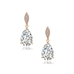 CUBIC ZIRCONIA COLLECTION - CLASSIC SPARKLE EARRINGS - CZER390 ROSE GOLD