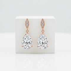 CUBIC ZIRCONIA COLLECTION - CLASSIC SPARKLE EARRINGS - CZER390 ROSE GOLD