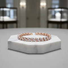 CUBIC ZIRCONIA COLLECTION - CHIC CRYSTAL BRACELET - CZBRA26 (ROSEGOLD)