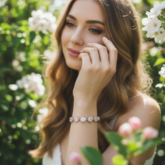 CUBIC ZIRCONIA COLLECTION - EXQUISITE CRYSTAL TREASURE BRACELET - CZBRA27 (ROSE GOLD)