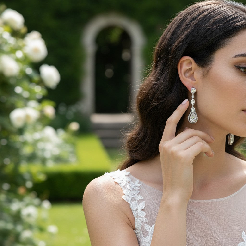 CUBIC ZIRCONIA COLLECTION - STARLET SPARKLE EARRINGS - CZER434 SILVER