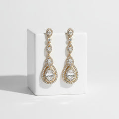 CUBIC ZIRCONIA COLLECTION - STARLET SPARKLE EARRINGS - CZER434 GOLD