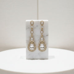 CUBIC ZIRCONIA COLLECTION - STARLET SPARKLE EARRINGS - CZER434 GOLD