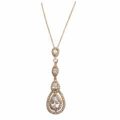 CUBIC ZIRCONIA COLLECTION - STARLET SPARKLE NECKLACE - CZNK75 ROSE GOLD