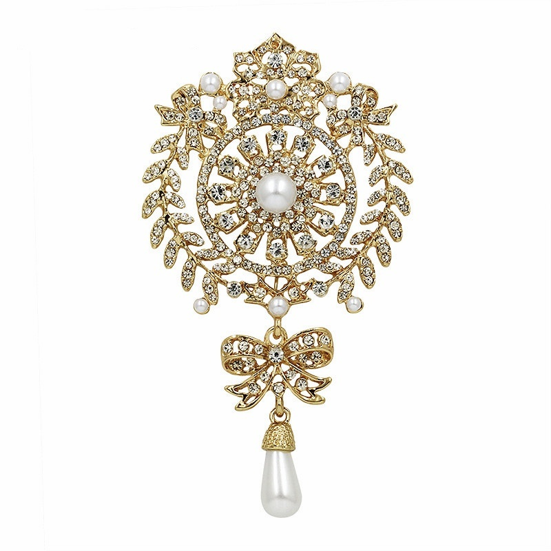 EXQUISITELY VINTAGE BRIDAL BROOCH - 40 GOLD