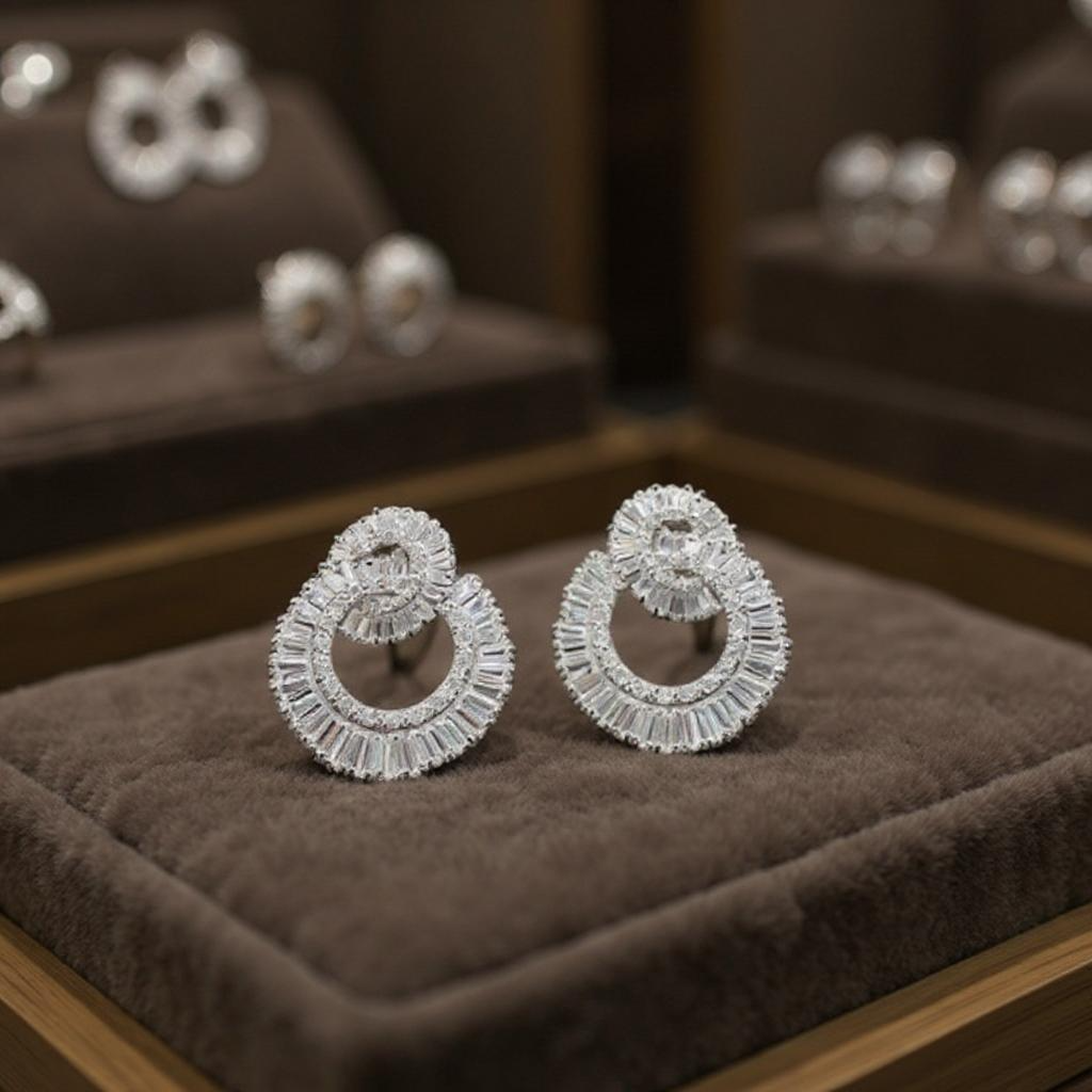 CUBIC ZIRCONIA COLLECTION - HOLLYWOOD GLAM EARRINGS - CZER438
