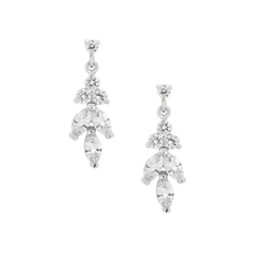 CUBIC ZIRCONIA COLLECTION - DAINTY SPARKLE DROP  EARRINGS - CZER441