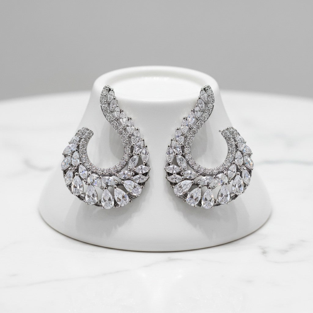 CUBIC ZIRCONIA COLLECTION - EXQUISITE STARLET EARRINGS - CZER442