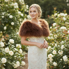 VINTAGE INSPIRED MARABOU FEATHER STOLE - CHOCOLATE BROWN (SG1)