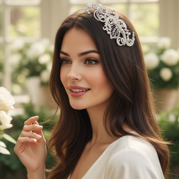 SASSB COLLECTION - VINTAGE EXTRAVAGANCE HEADPIECE HC33 - SILVER