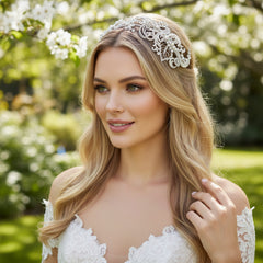 SASSB COLLECTION - VINTAGE EXTRAVAGANCE HEADPIECE HC33 - SILVER