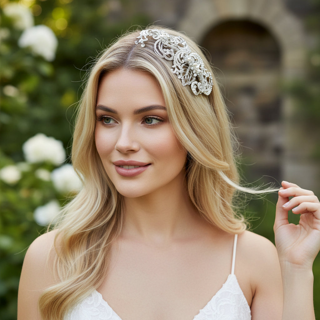 SASSB COLLECTION - VINTAGE EXTRAVAGANCE HEADPIECE HC33 - SILVER