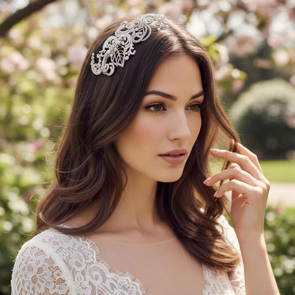 SASSB COLLECTION - VINTAGE EXTRAVAGANCE HEADPIECE HC33 - SILVER