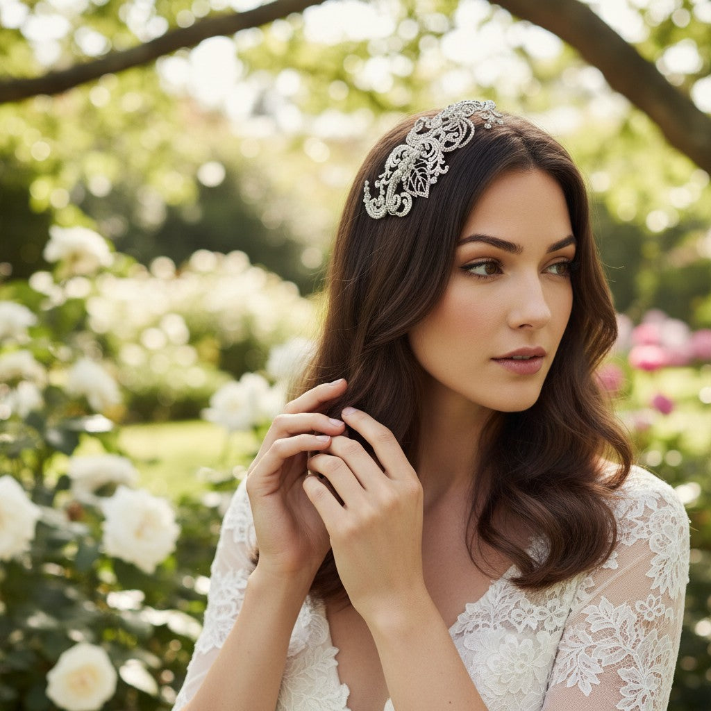 SASSB COLLECTION - VINTAGE EXTRAVAGANCE HEADPIECE HC33 - SILVER