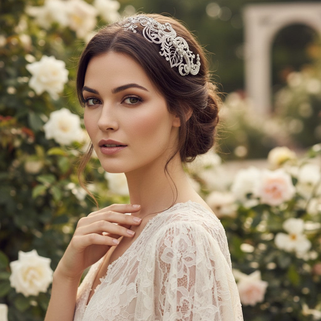 SASSB COLLECTION - VINTAGE EXTRAVAGANCE HEADPIECE HC33 - SILVER